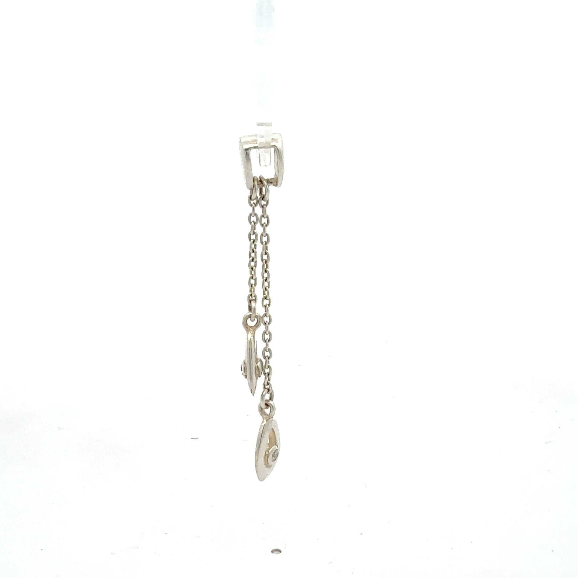 Silber 925 Anhänger mit Zirkonia Doppelstein, eleganter Schmuck, schwer 2,27 g, von Juwelier Alen