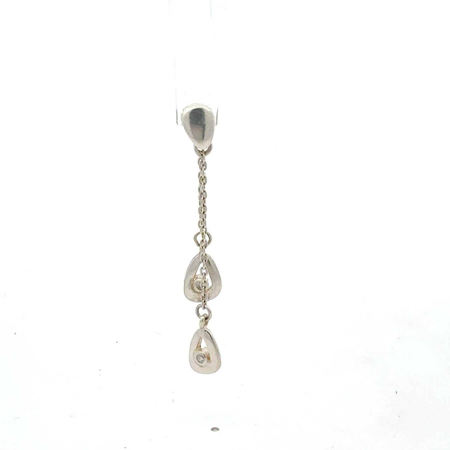 Silber 925 Anhänger mit Zirkonia-Doppelstein, eleganter Schmuck, ca. 2,27 g, von Juwelier Alen, detailreiche Gestaltung.