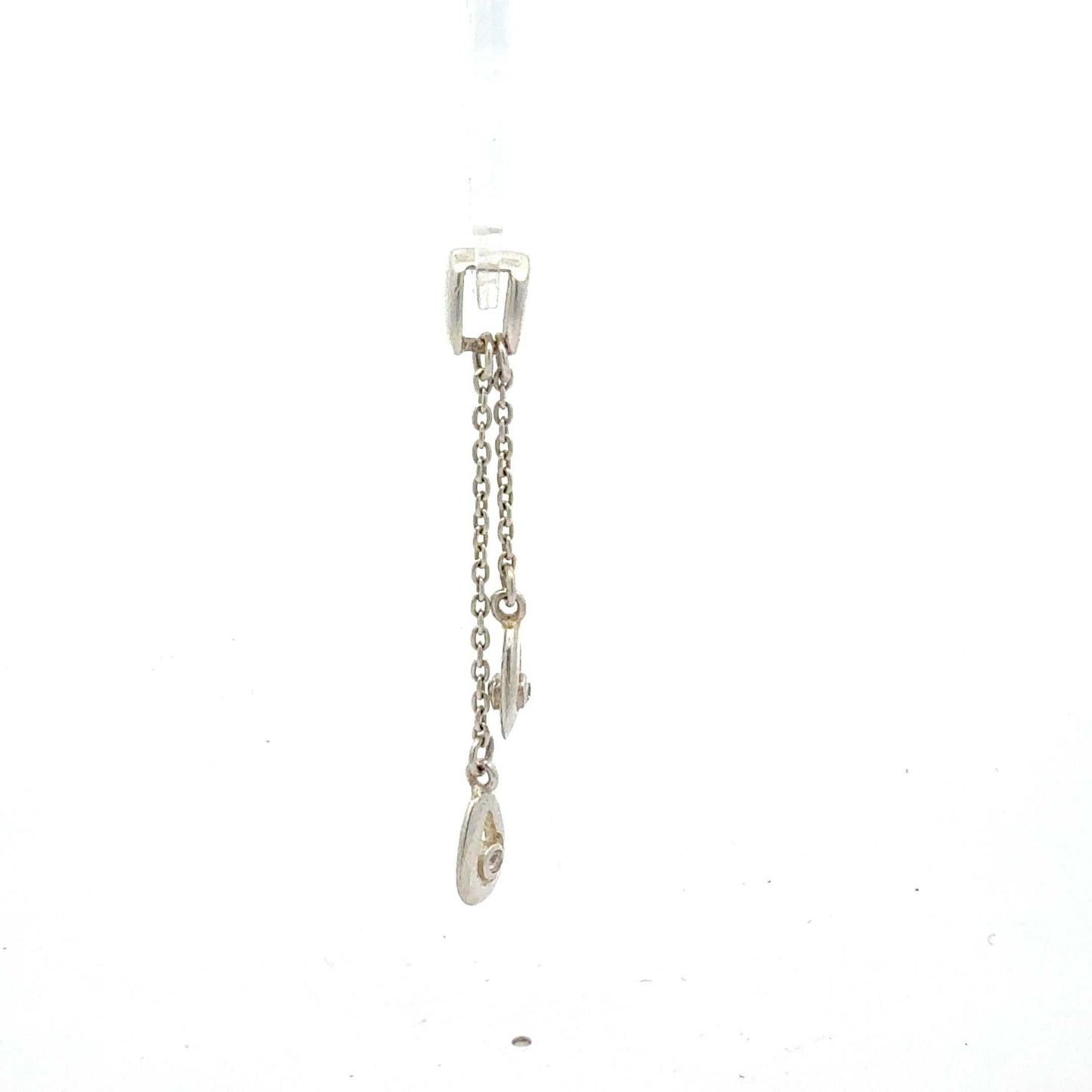 Silber 925 Anhänger mit Zirkonia Doppelstein, elegantes Schmuckstück, 2,27 g, von Juwelier Alen.