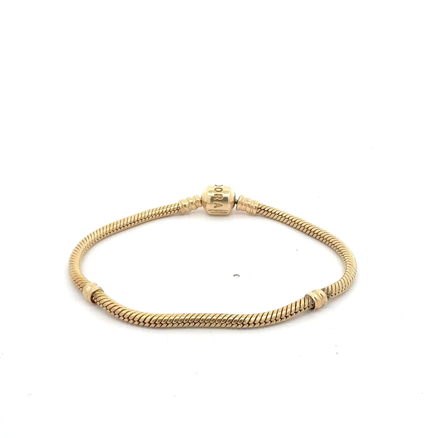 Pandora Moments Snake Chain Armband aus 585 Gold, 19 cm, 16,73 g, elegantes Schmuckstück von Juwelier Alen.