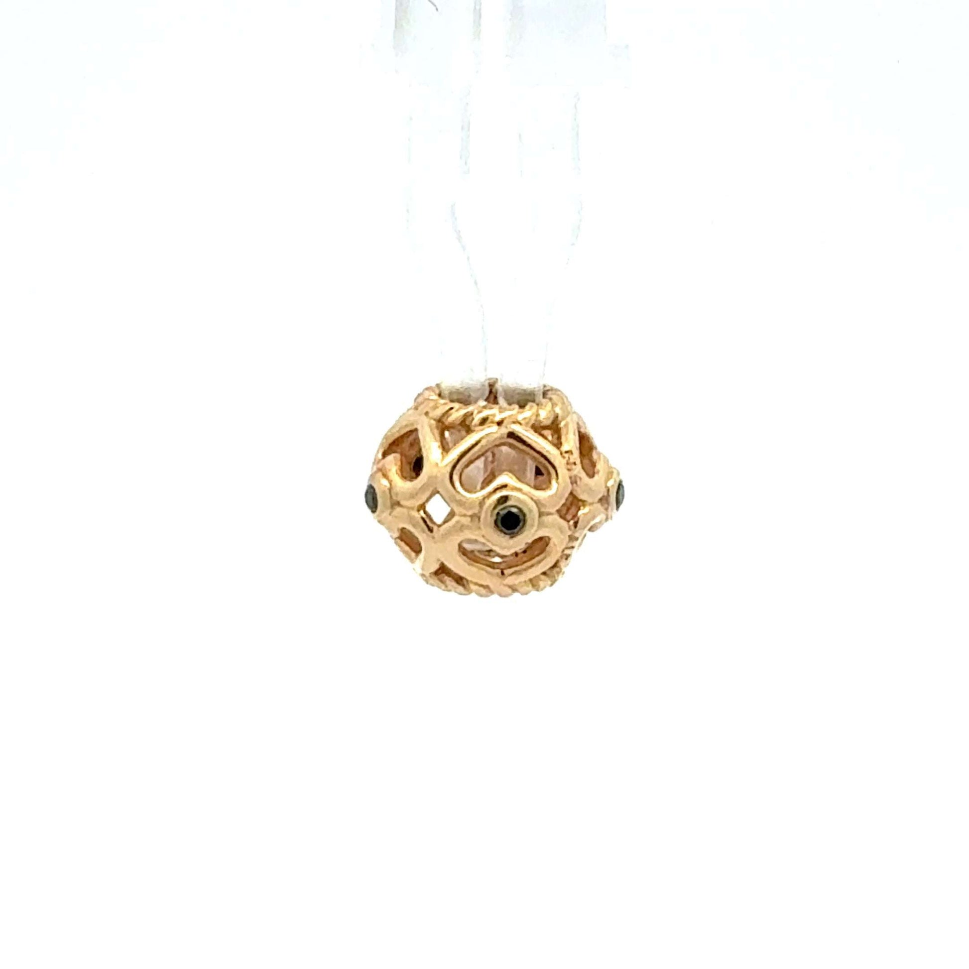 Pandora Anhänger aus 585 Gold mit Saphir, feiner Goldschmuck, ca. 2,41 g, detailreiche Edelsteinverzierung