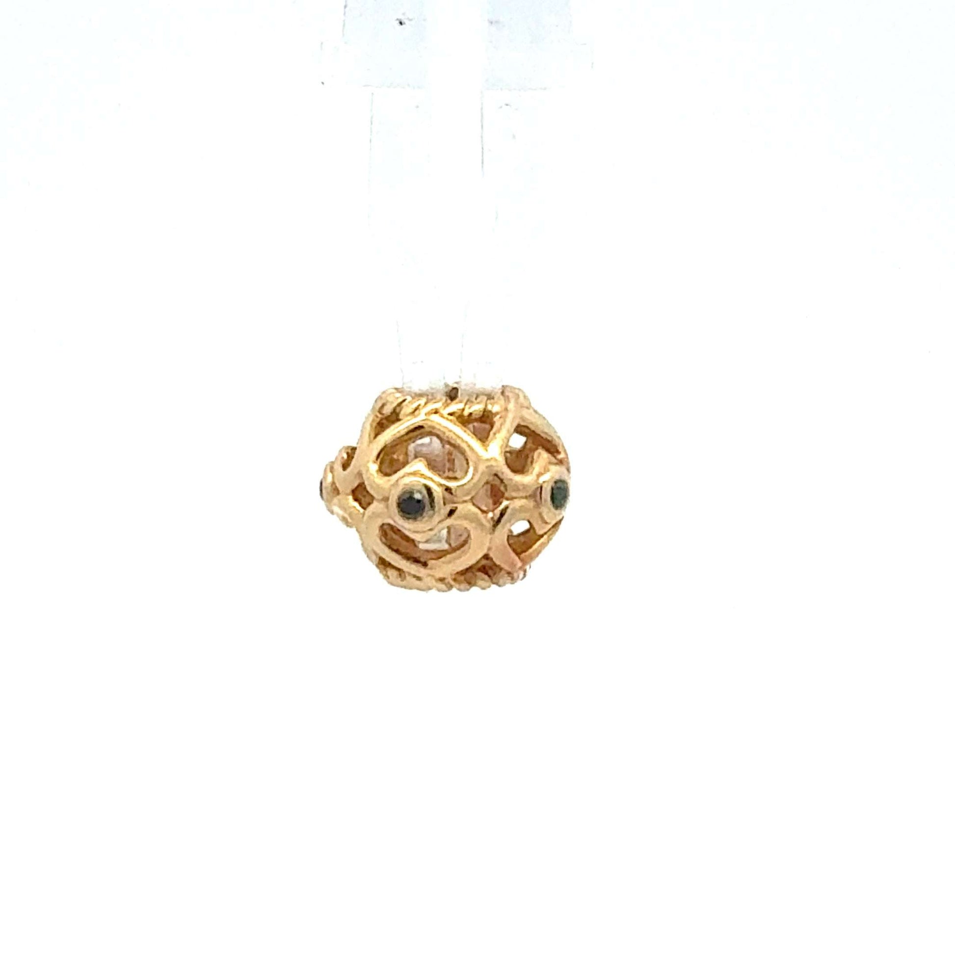 Pandora Anhänger aus 585 Gold mit Saphir, filigraner Schmuck mit blauer Edelstein, 2,41 g, von Juwelier Alen