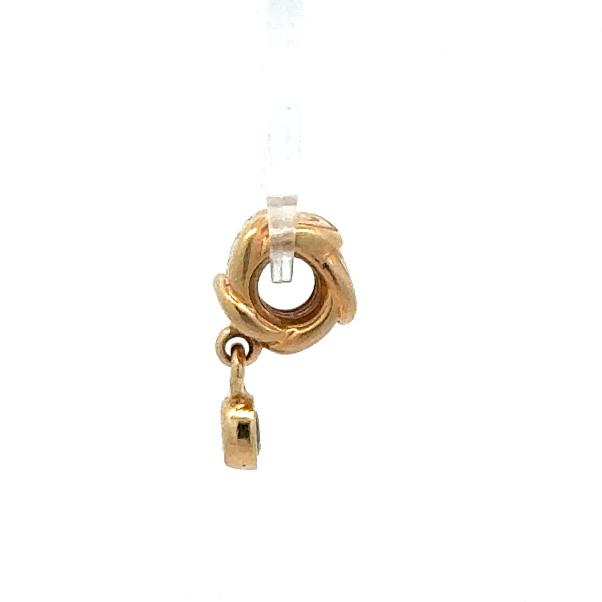 Pandora Anhänger aus 585 Gold mit grünem Hänge-Stein, Juwelier Alen, elegantes Schmuckstück, 4,53 g, feine Handwerkskunst