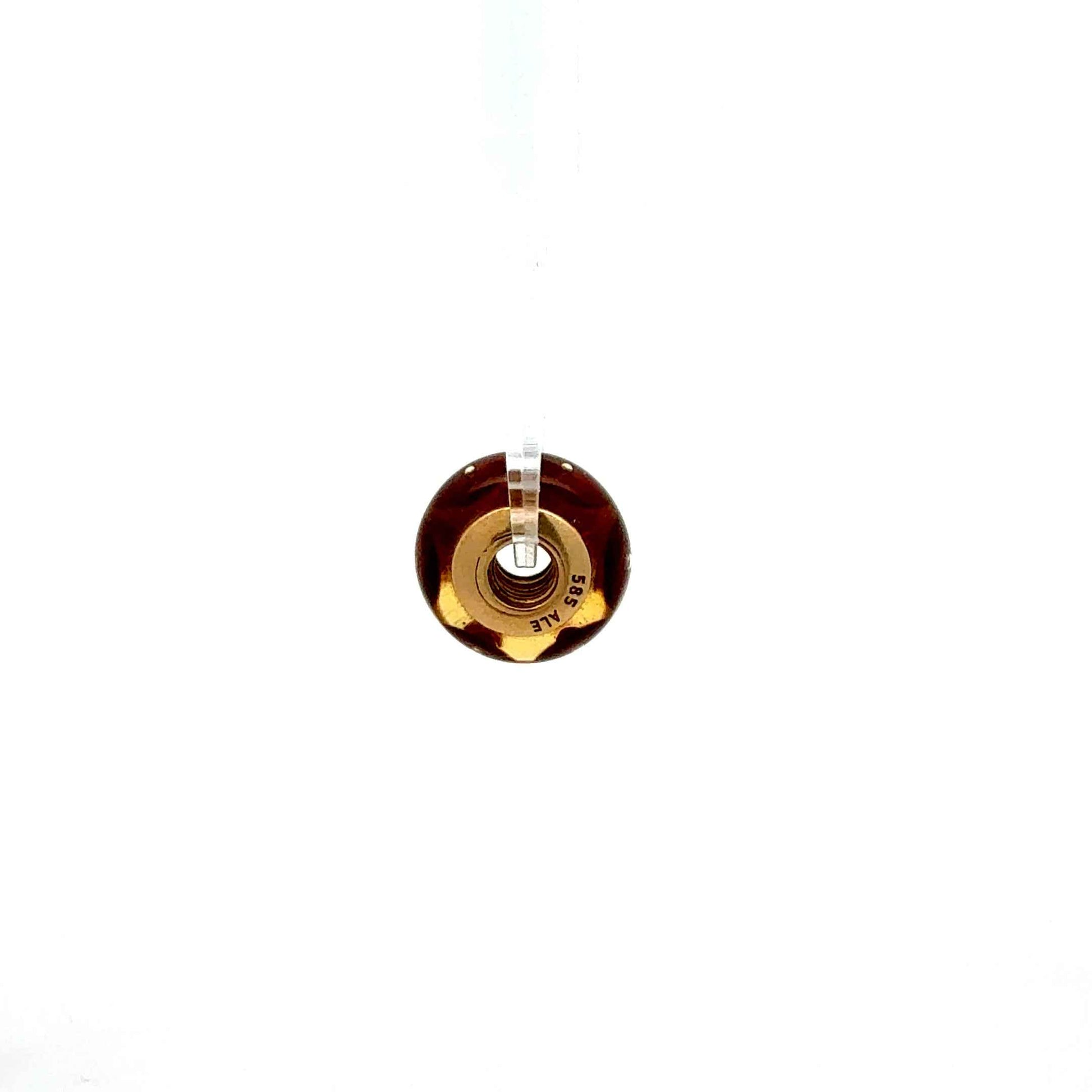 Pandora Charm aus 585 Gold mit braunen Steinen, eleganter Anhänger, ca. 3,77 g, von Juwelier Alen, detailreiche Schmuckstück.