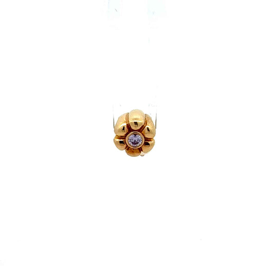 Pandora Anhänger aus 585 Gold mit Perle und Zirkonia, eleganter Schmuckanhänger von Juwelier Alen, 4,39 g schwer.