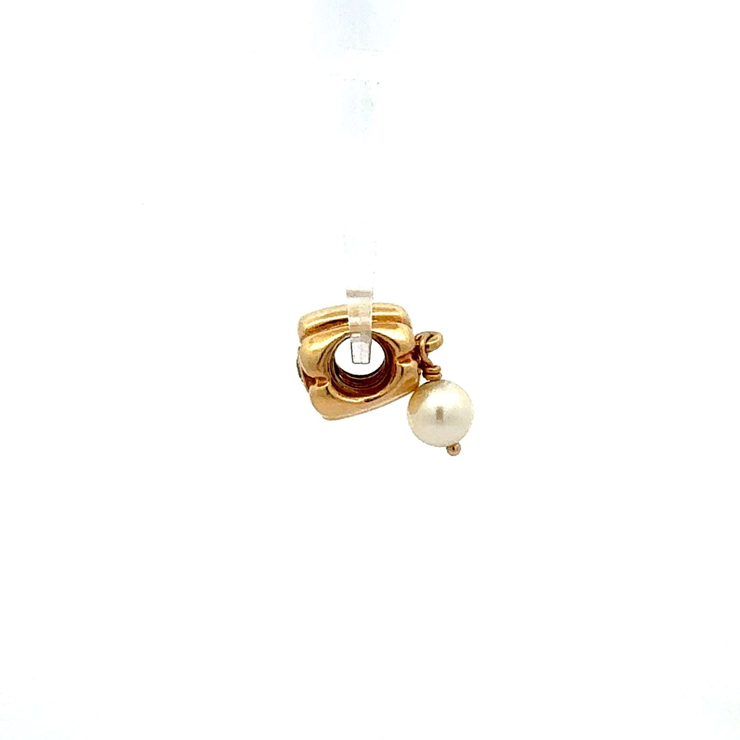 Pandora Anhänger aus 585 Gold mit Perle und Zirkonia, eleganter Schmuckanhänger, 4,39 g, von Juwelier Alen