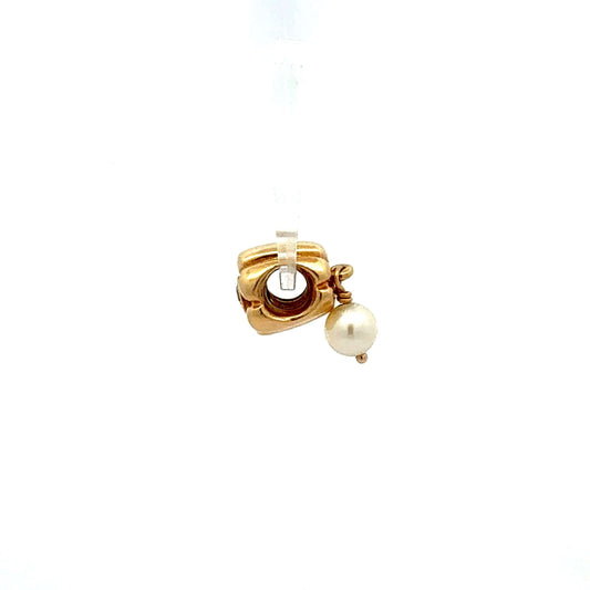 Pandora Anhänger aus 585 Gold mit Perle und Zirkonia, eleganter Schmuckanhänger, 4,39 g, von Juwelier Alen