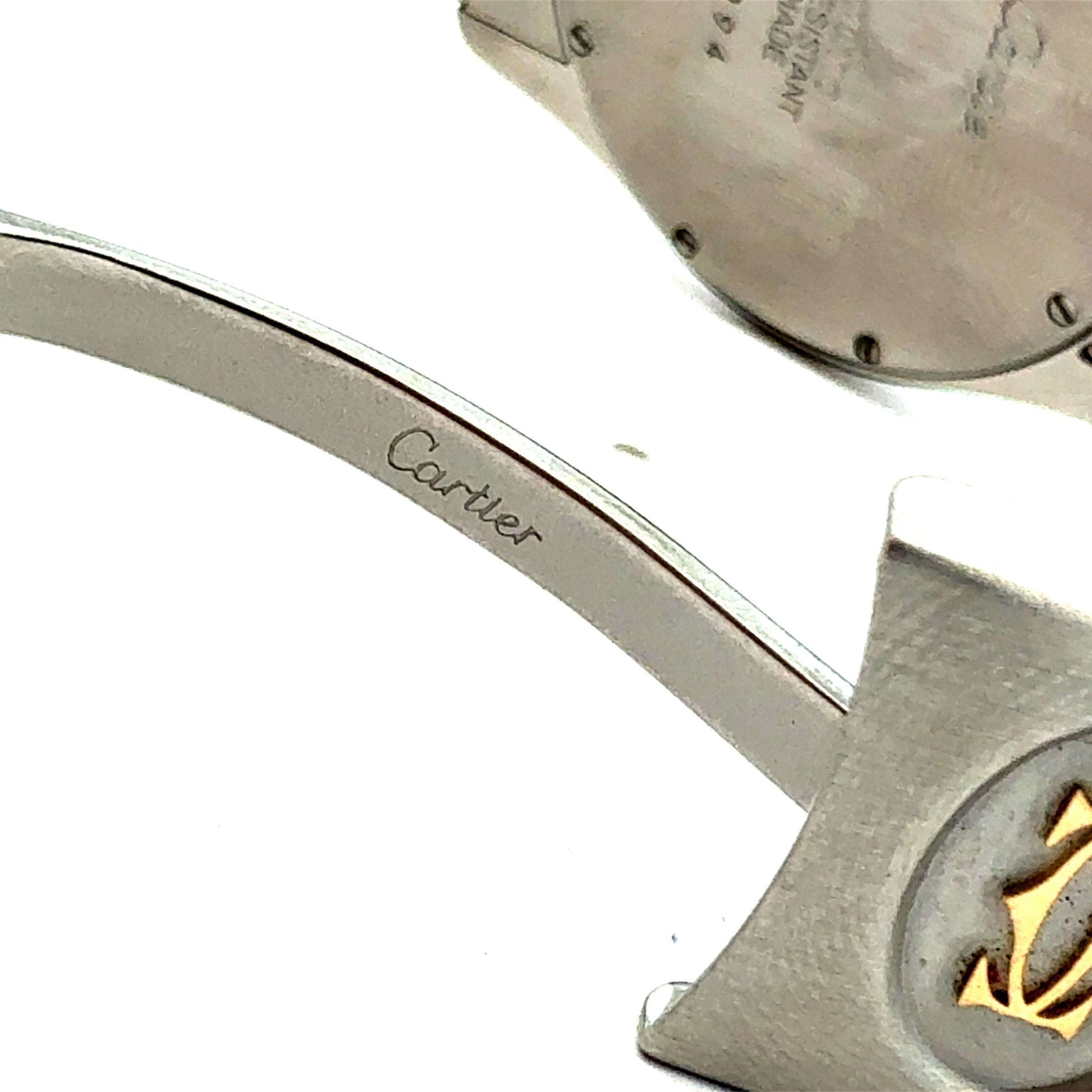 Cartier Santos Ronde Edelstahl und 18K Gold Uhr mit Box und Zertifikat, elegante Damenuhr mit klassischem Design
