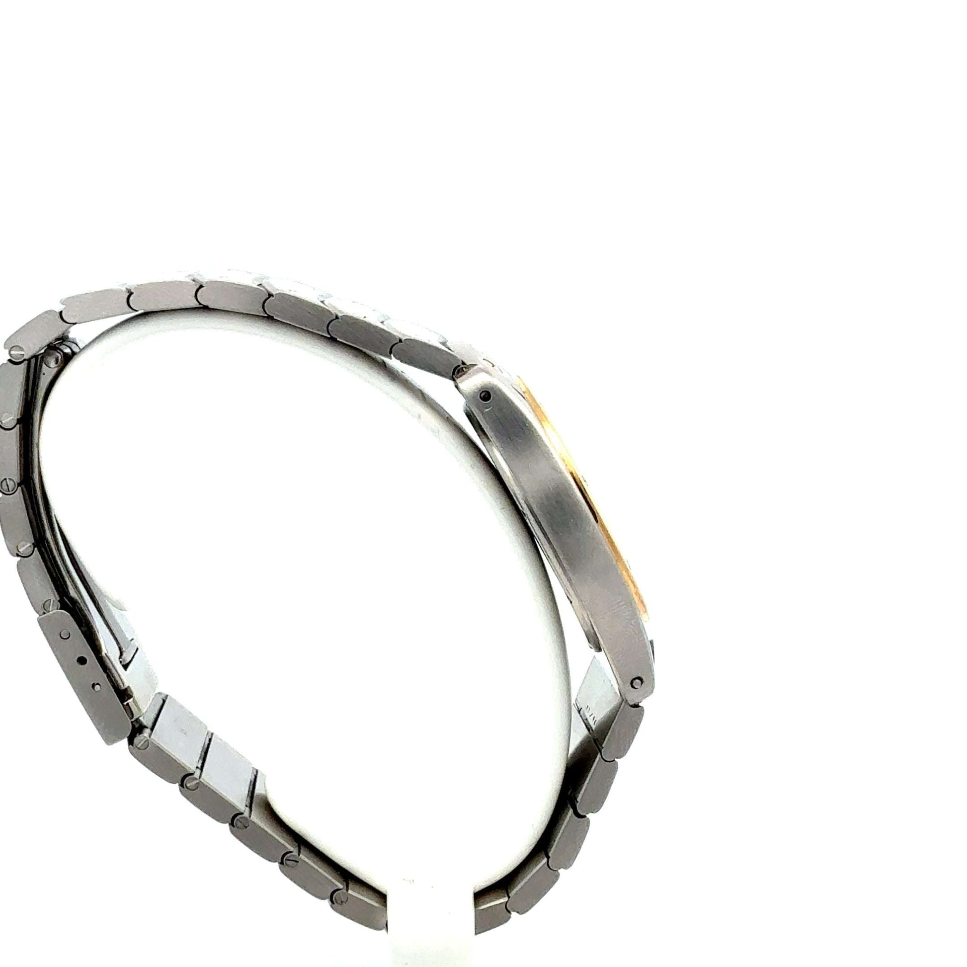 Cartier Santos Ronde Uhr aus Edelstahl und 18K Gold mit Box und Zertifikat, elegante Damenarmbanduhr