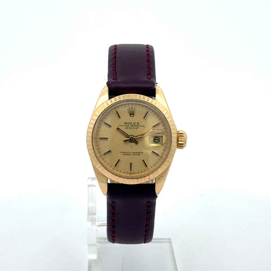 Rolex Perpetual Datejust Damenarmbanduhr– 18K / 750 Gelbgold – 28 mm – Vintage