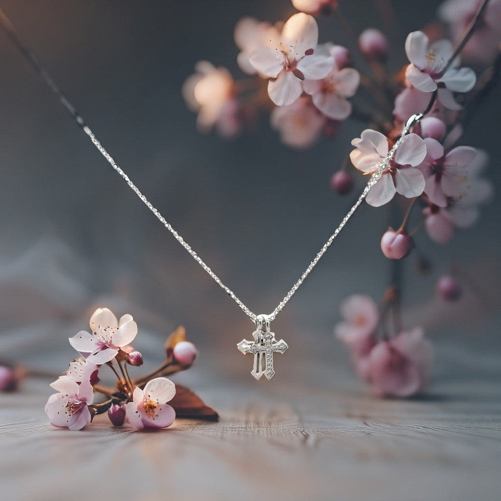 Silberkette 2,07 g – 925 – 46 cm – Zwei Kreuzanhänger