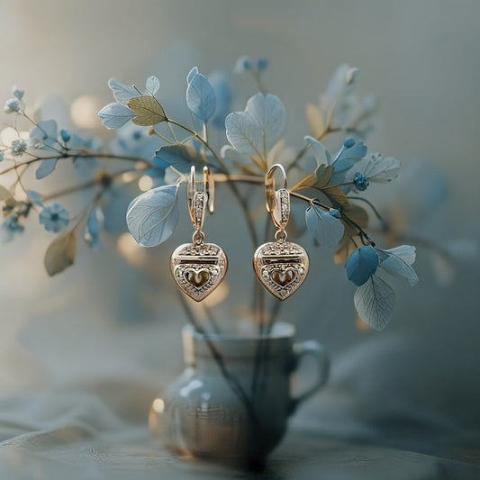 Hängende 925er Silber-Ohrringe mit Zirkonia – Herzform, 3 cm, 7,79 g