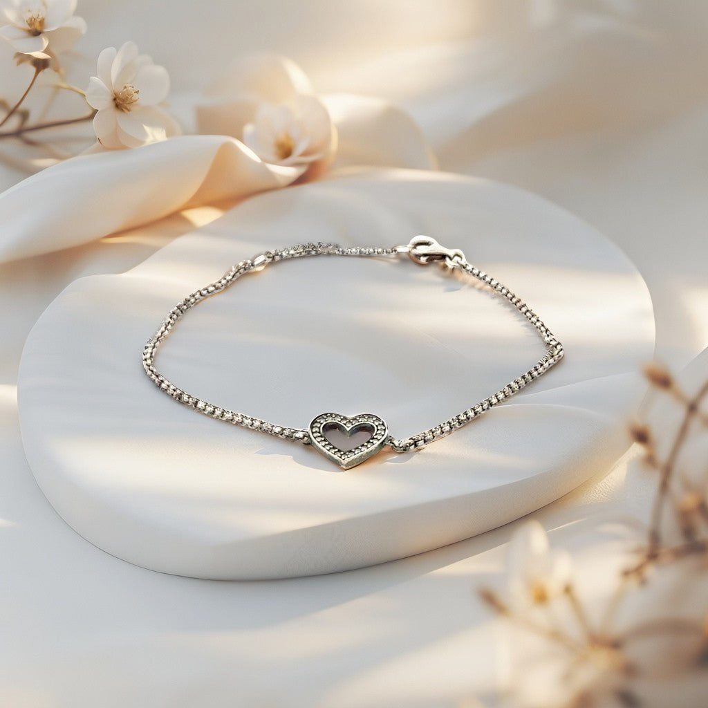 Zartes 925er Silberarmband von Thomas Sabo – Herzmotiv &amp; Zirkonia – 2,29 g