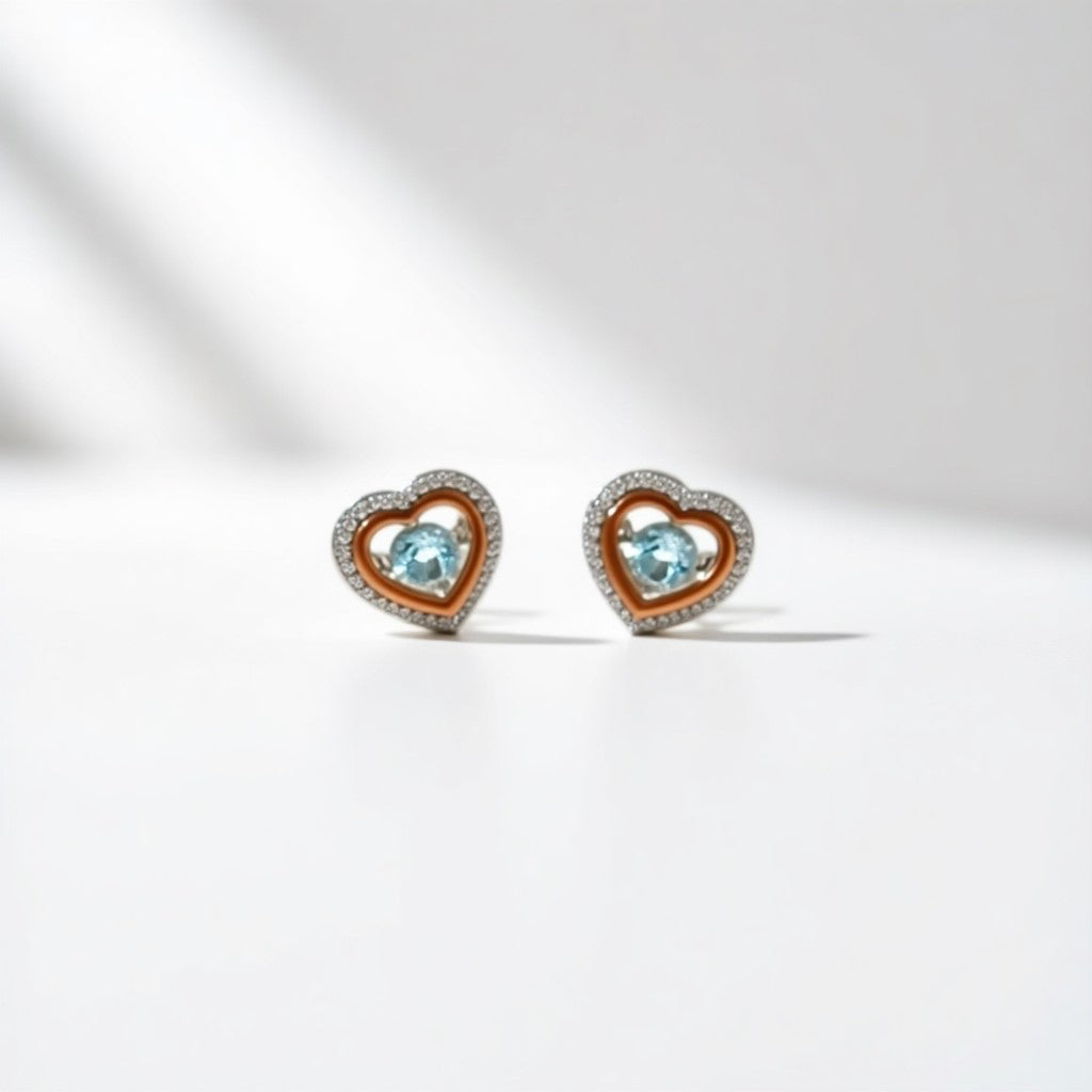 Silber Ohrringe 2,56 g – Teil-Rosévergoldet – 925 – Stecker mit Zirkonia