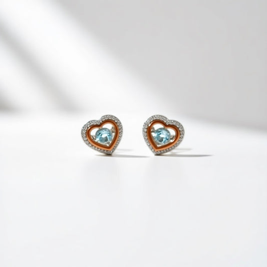 Silber Ohrringe 2,56 g – Teil-Rosévergoldet – 925 – Stecker mit Zirkonia