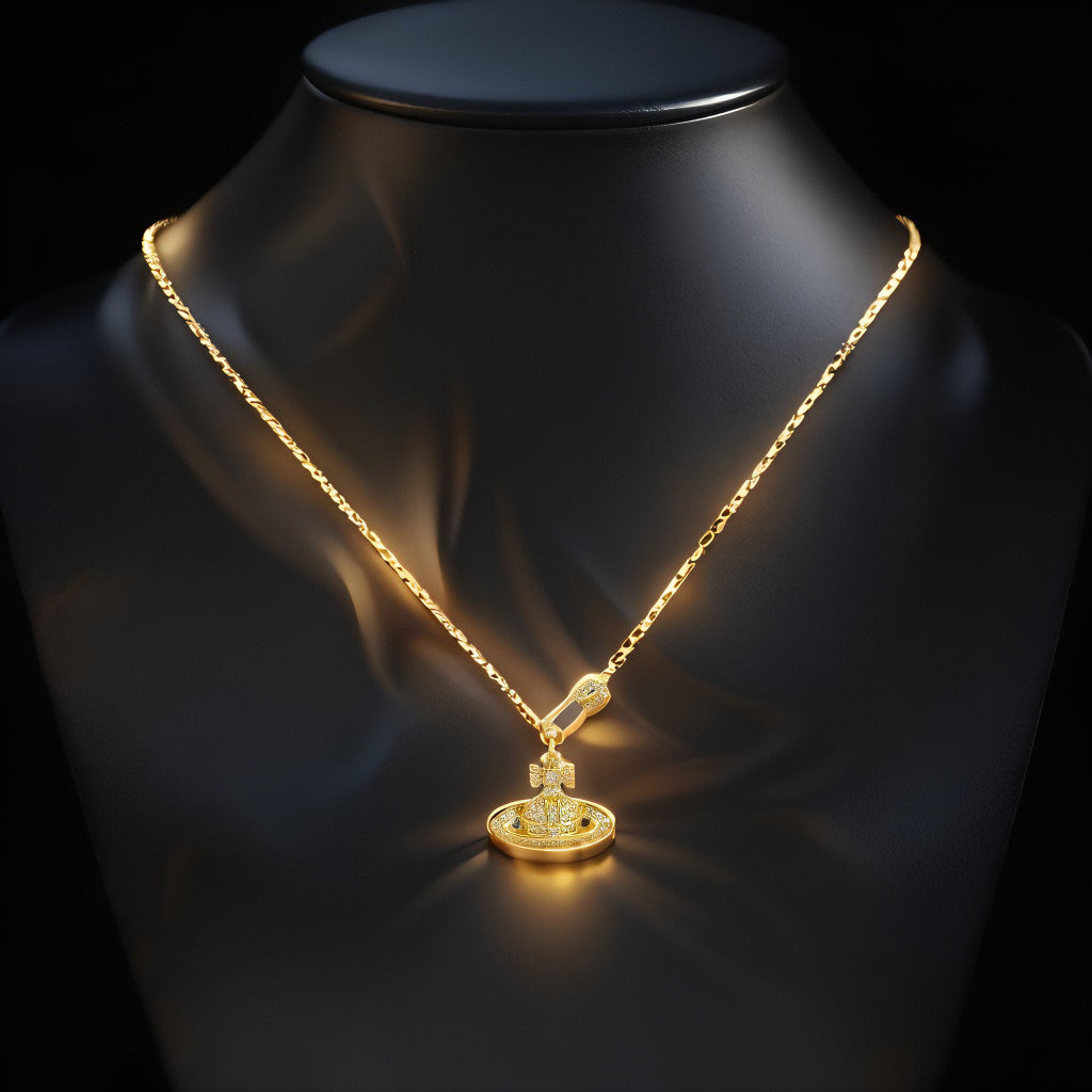 Silberkette 925 vergoldet – 2,57 g – 46 cm – Zirkonia-Anhänger