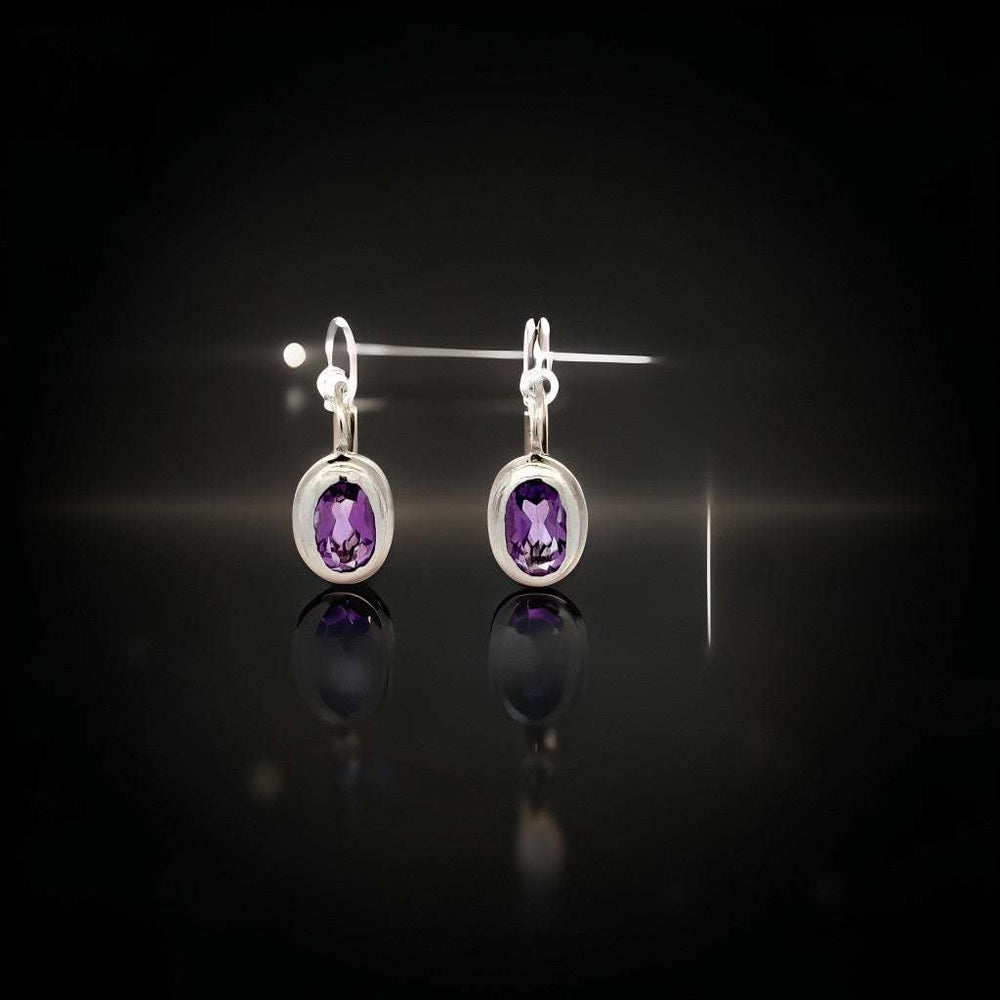 Ohrringe in 585 Weißgold mit Amethyst – Juwelier Alen