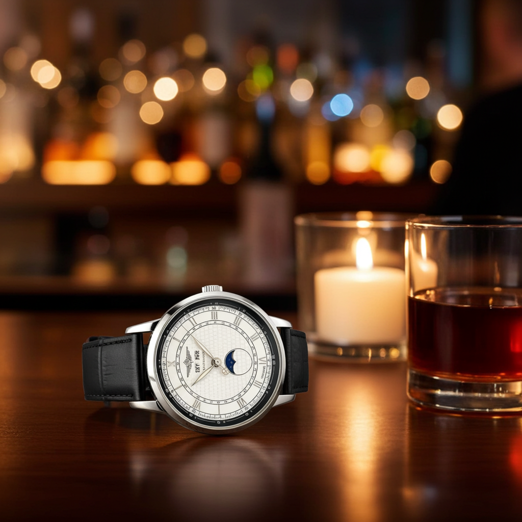 Breytenbach Automatik-Herrenarmbanduhr mit zahlreichen Funktionen.