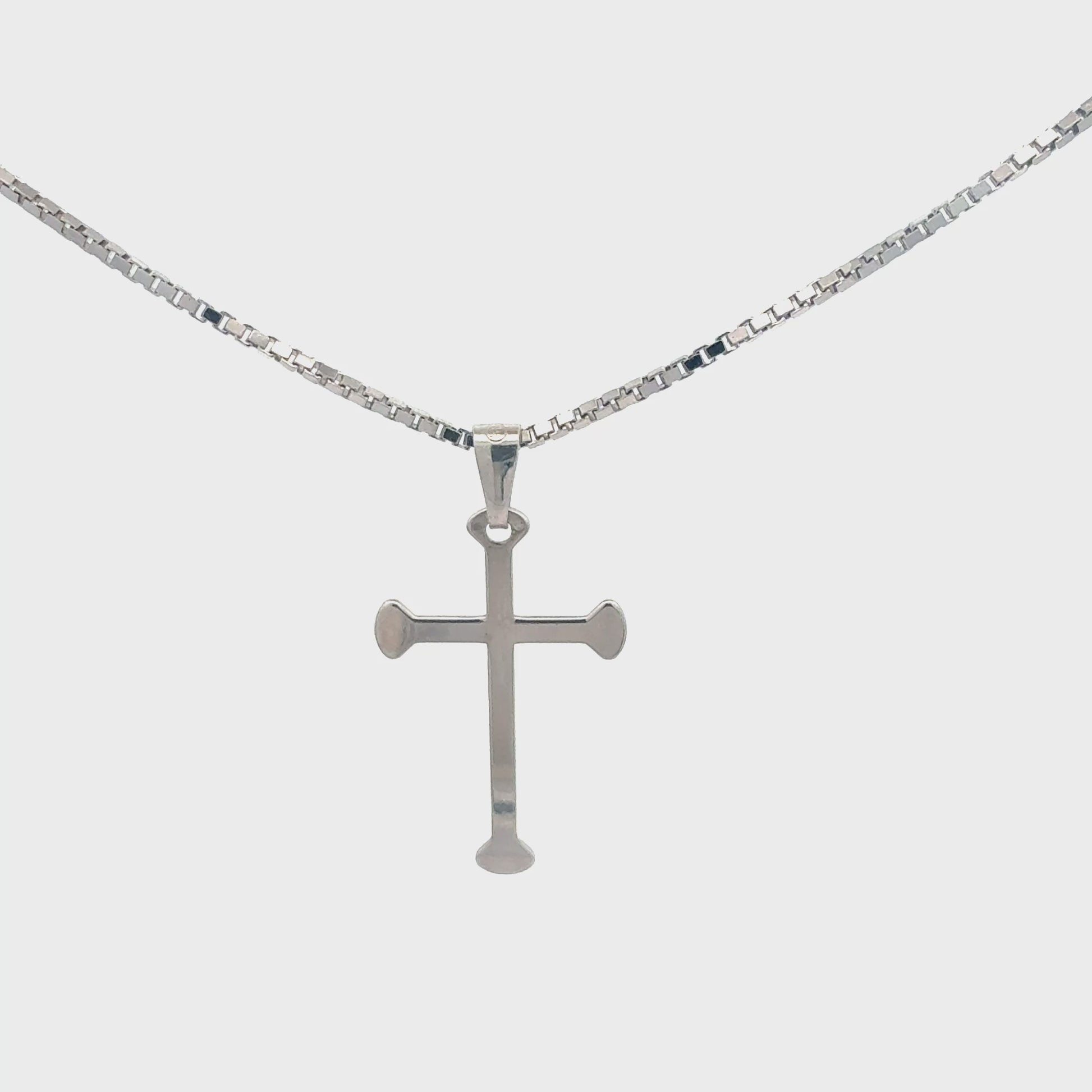 Video: Silberkette 925 mit Kreuz-Anhänger in Detailansicht