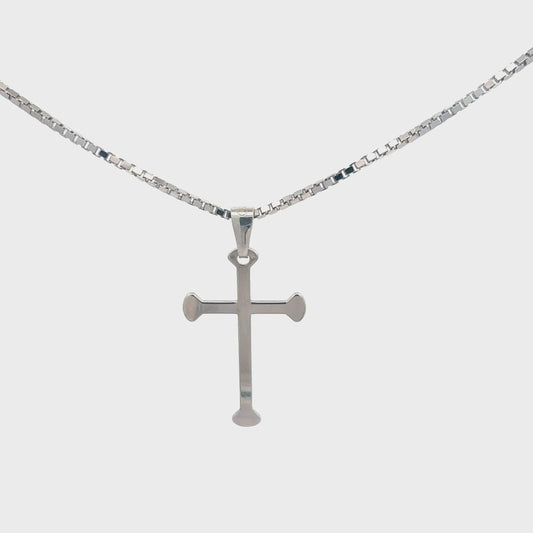 Video: Silberkette 925 mit Kreuz-Anhänger in Detailansicht