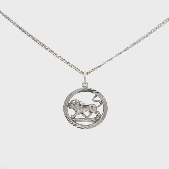 Silberkette 925 mit Löwen-Anhänger – 360° Ansicht der Panzerkette in Bewegung