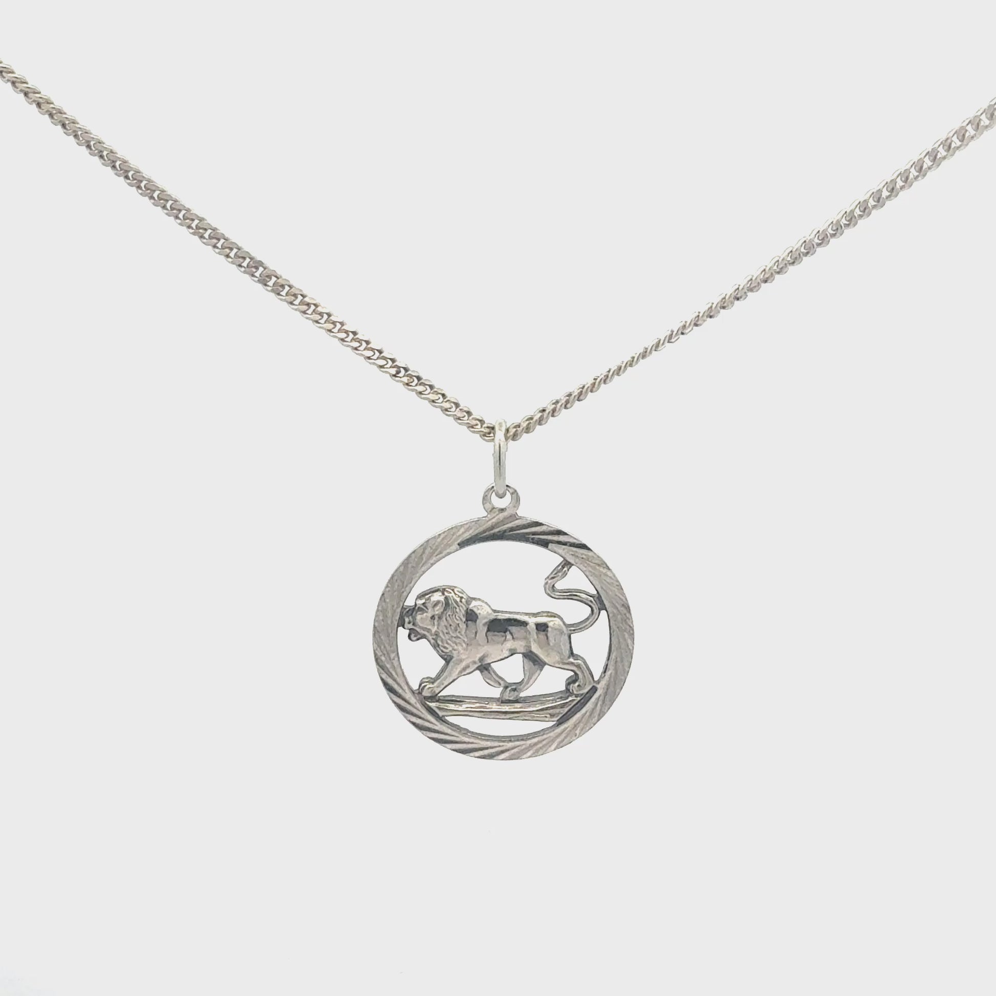 Silberkette 925 mit Löwen-Anhänger – 360° Ansicht der Panzerkette in Bewegung