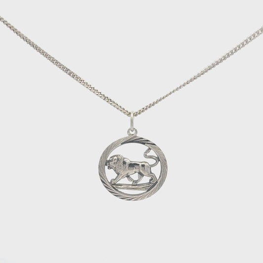 Silberkette 925 mit Löwen-Anhänger – 360° Ansicht der Panzerkette in Bewegung