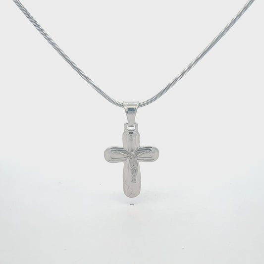 Silberkette 925 Kreuz-Anhänger 45cm - Produktvideo zeigt Details