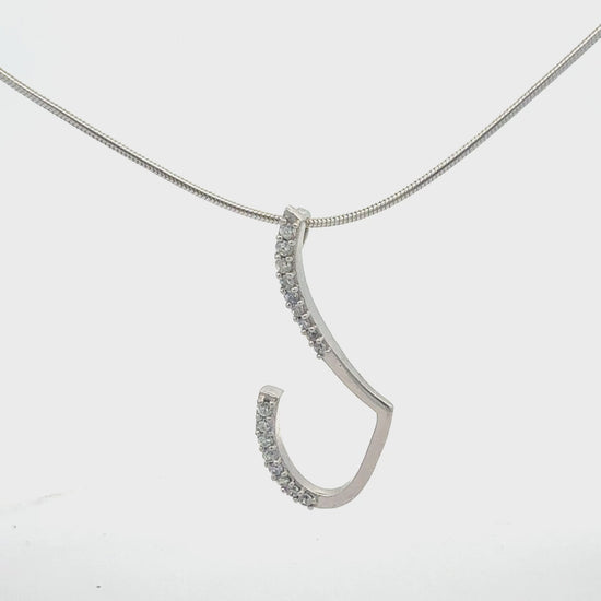 Silberkette 925 Anhänger 16 Zirkonia 44cm - Produktvideo zeigt Details