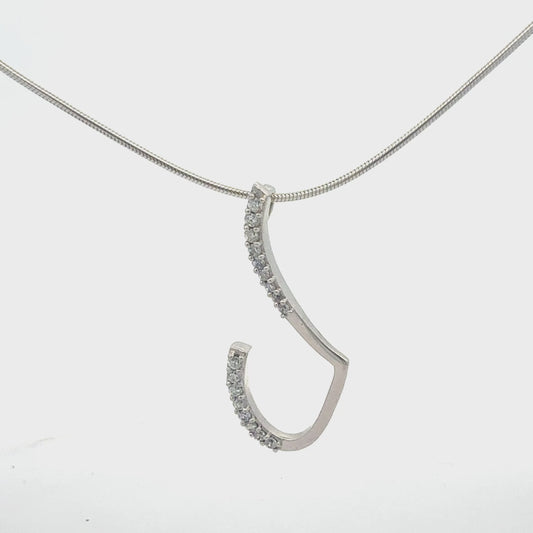 Silberkette 925 Anhänger 16 Zirkonia 44cm - Produktvideo zeigt Details