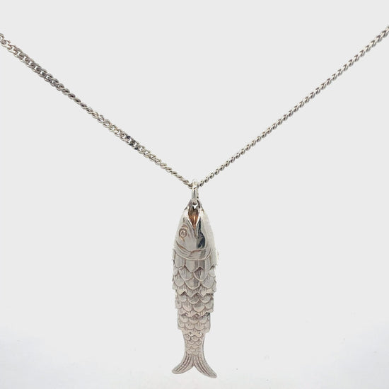925 Sterling Silber Kette mit Fisch-Anhänger - Video Präsentation