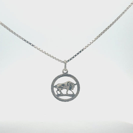 Silberkette 925 mit Stier-Anhänger – 42 cm, 4,94 g