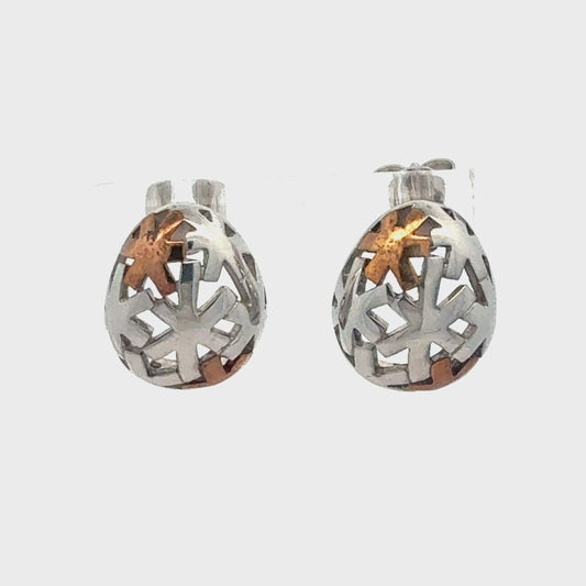 Ohrringe Silber 925 – 4,96 g, teilvergoldet