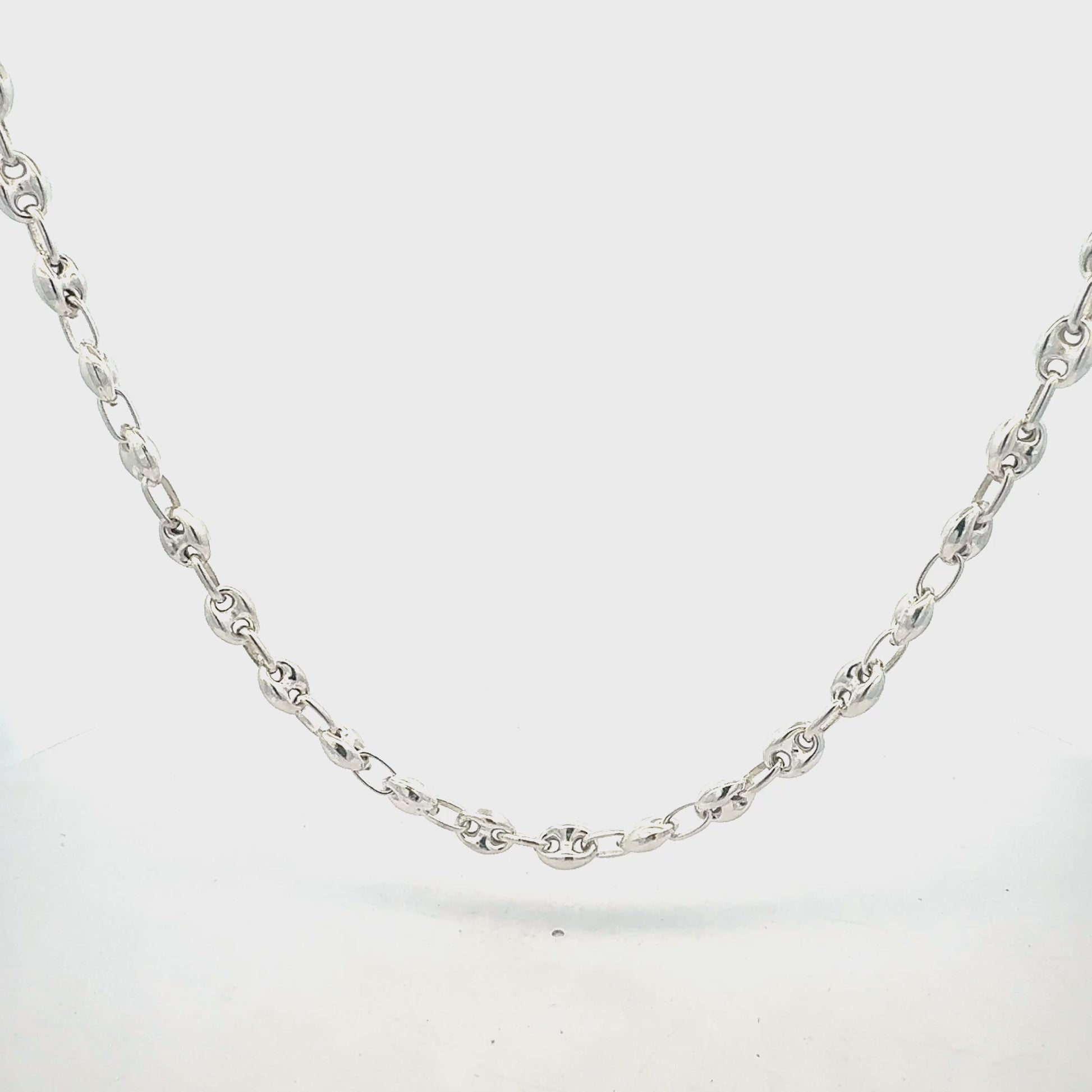 Silber Bohnenkette 925 60cm 22,68g - Produktvideo zeigt Details