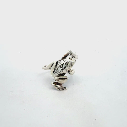 Silberring 925 – Größe 61 – 5,77 g – Frosch-Motiv