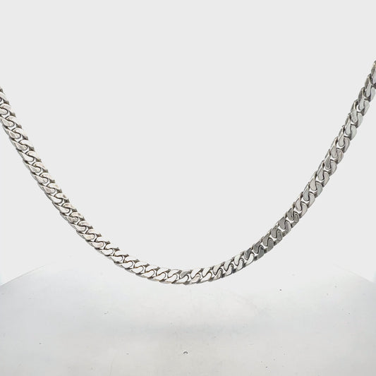 Panzerkette Silber 925 – 32,18 g, 52 cm