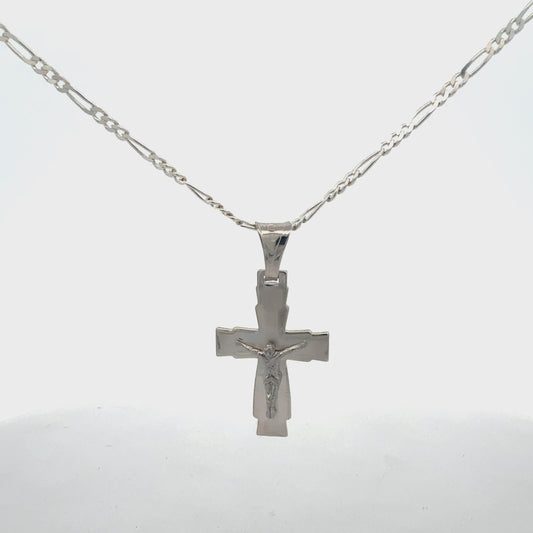 Kette Silber 925 – 6,87 g, 50 cm mit Kreuz-Anhänger