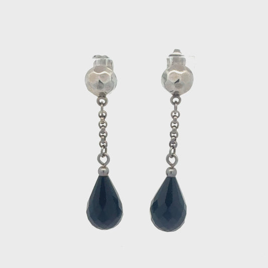 Ohrringe Silber 925 – 6,64 g mit Onyx-Steinen