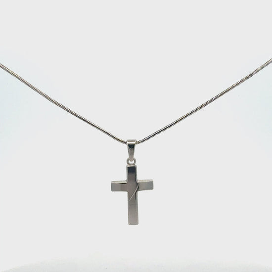 Silberkette 925 mit Kreuz-Anhänger 46cm - Video des eleganten Kreuz-Anhängers aus Sterling Silber
