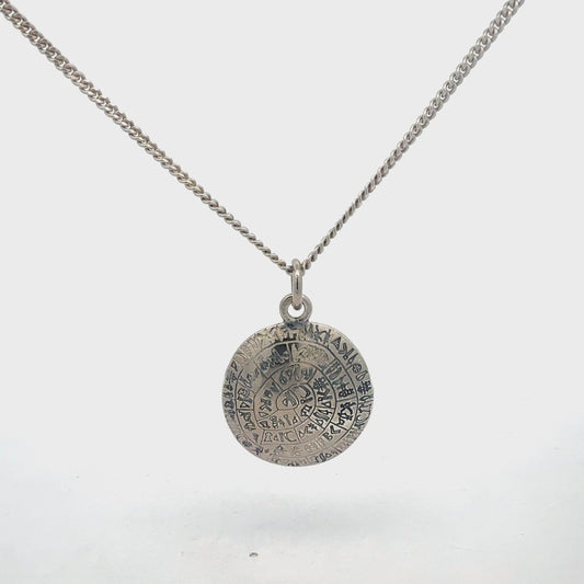 Silberkette 925 mit Phaistos Anhänger - Produktvideo zeigt Details und Verarbeitung