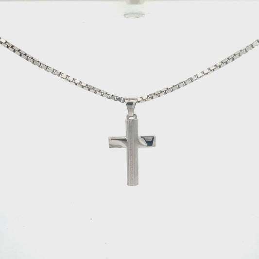 Silberkette 925 mit Kreuz-Anhänger – 90 cm, 30,18 g