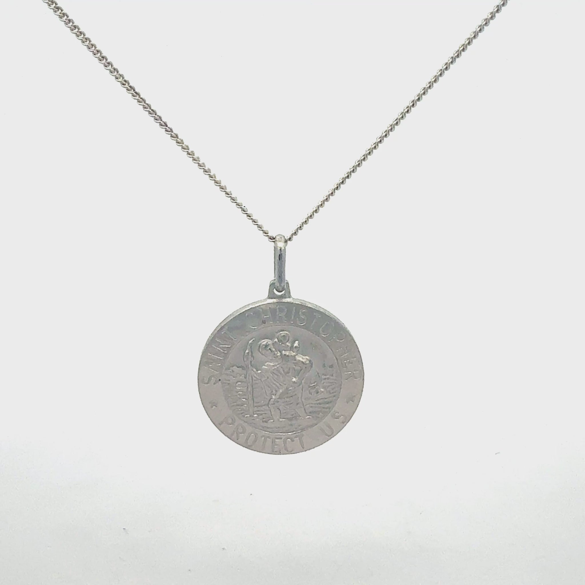 Silberkette 925 St. Christopher Medaillon - Produktvideo zeigt Details