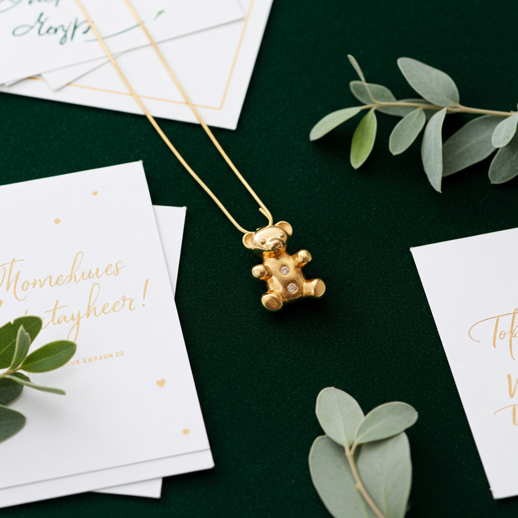 Bär-Anhänger aus 585er Gelbgold (14 Karat) mit Diamanten